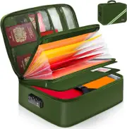 Waterproof Fireproof Document Organizer Portable Storage Box for Important Files
