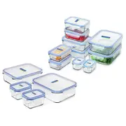 Glasslock Tempered Glass Food Container Set (Blue) - 10pcs