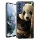 For Samsung Galaxy S20 S21 S23 S24 FE 5g TPU Case+Glass(Baby Panda)
