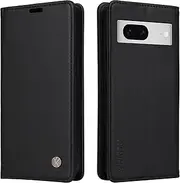 YBFJCE Case for Google Pixel 7 PU Leather Wallet Cover,Flip Folio Case with Card Holders,Magnetic Phone Cover Compatible with Google Pixel 7,Black