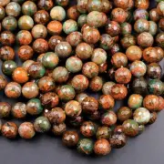 13 inch strand of natural African Opal Round Faceted 10mm beads.