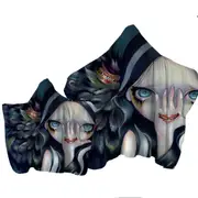 Scary Gothic Art Speak No Evil Yokai Demon Girl Towel with Hood