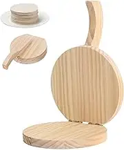 6.5 Inch Wooden Tortilla Press, Dough Press Tool for Homemade Tortillas, Roti, Chapati, Taco
