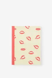 [Typo] Typo - A6 Riley Lined Notebook - Ecru red lips SOLID ECRU RED LIPS