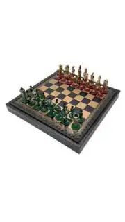 Italfama Hand Painted Metal Camelot Small Set + Leatherette Chessboard New
