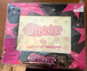 CHEER / CHEERLEADING Box Set w/ Picture Frame Notebook/Stickers - Pink/Black-NEW