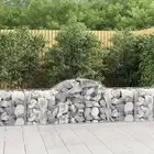 Gabion Baskets Arched Retaining Walls Mesh Cage 4 pcs Galvanised Iron vidaXL
