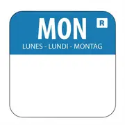 Hygiplas Day of the Week Removable Label Monday 1'' (Roll 1000)