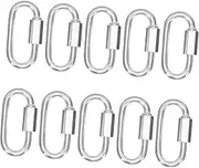 10Pcs Iron Locking Carabiner Clips Quick Links for Climbing Camping and Outdoor Activities High Strength Chain Connectors Wear Resistant Accessories for Ropes