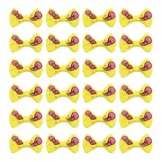 100 Pcs 1.5" Grosgrain Ribbon Mini Bows Printing for Crafts DIY, Yellow