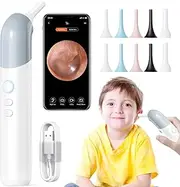 Qimic Wireless Otoscope Ear Camera-1080P Digital Ear Camera with 4 LED Lights, Ear Cleaner Kit with 10 Colorful Speculums Cover, Ear Cleaner for Kids, Adults and Pets, Compatible with Android and IOS