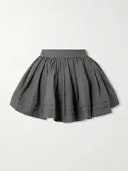 [SHUSHU/TONG] SHUSHU/TONG - Gathered Wool And Silk-blend Mini Skirt - Gray - UK 12 UK 12 Gray