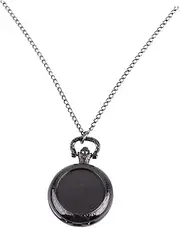 [DEARMAMY] Vintage Pocket Watch Locket Necklace for Men Clock Necklace Chains for Men with Pendant Necklaces Pocket Watch Chain Gold Jewelry for Women Watches Men Pocket Watch Necklace Black