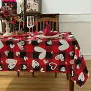 Essifunia Waterproof Valentine's Day Tablecloth Fabric - Red Oblong 52x70 Inc...