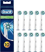 Oral-B Pro CrossAction Replacement Toothbrush Heads for Electric Toothbrush, Pack of 10, Superior Teeth Cleaning, X Bristles, Original Oral-B Toothbrush Attachment, Letter Box Packaging, Made in