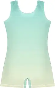 [GAIGEO] Toddler Girls Leotards Gymnastics Green Blue Light Goldenrod Yellow Gradient Biketards Ballet Dance Shorts Dance 2-3t