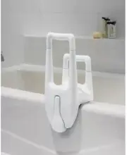 Bathtub Grab Bar Locking Dual Tub Grip White Assist-Bar Clamp ADA Compliant