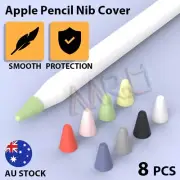 8x Soft Silicone Nib Case Pen Tip Protector Cover For Apple iPad Pencil 1st 2nd