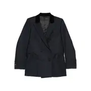 [Blazé Milano] Blazé Milano Resolute Everyday Velvet-collared Double-breasted Blazer I NUMERIC BLUE