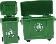 Yardenfun 1:12 Miniature Garbage Bin Model Mini Trash Can Set for Dollhouse Creative Decorative Waste Bin for Home
