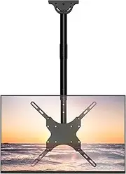WALI Ceiling TV Mount for 26-65 inch Fits Most LED, LCD, OLED and Flat Screen Display, Adjustable Hanging TV Mount from Ceiling Holds up to 110 Lbs, Mounting Holes 400x400mm (CM2665), Black