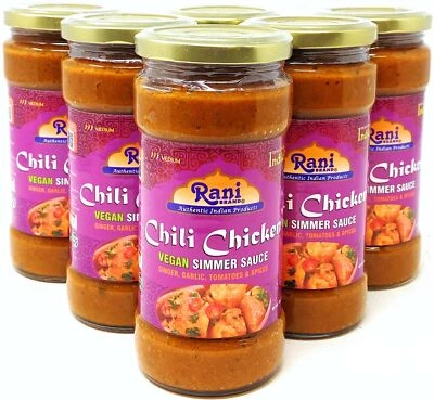 Rani Chili Chicken Curry Vegan Simmer Sauce 14oz (400g) Pack of 5+1 FREE!