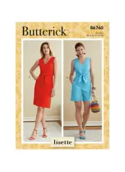 Butterick Sewing Pattern B6760 Lisette Misses Dress and Romper Sizes 14-22 UNCUT