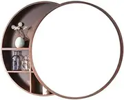Mirror Cabinets Round Bathroom Solid Wood Vanity Mirror Toilet Mirror Wall Mounted Cabinet Medicine Storage Cabinet Wall Mounted Vanity Mirrors
