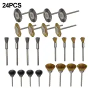 High performance Rotary Tool Brass Brush Steel Wire Wheel Brushes 24Pcs Set