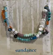 NWT Sundance Catalog Peyote Bird Carnelian Pearl Amazonite Beaded Bracelet $198