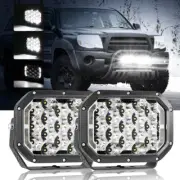 AUXBEAM 7x5 Inch Rectangle LED Cube Pods White Spot Work Driving Fog Lights DRL