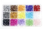 ECSiNG 1500PCS Crystal Faceted Bicone Beads Bulk Beads 4mm Faceted Loose Beads for DIY Jewelry Making Bracelet Necklace Findings Earrings Accessories 15 Colours