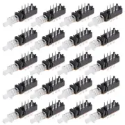 Push Button Switch DPDT 6 Pin 1 Position Self-Locking Black 20pcs