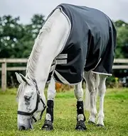 Amigo Bravo 12 Original Horse Turnout Blanket, 1200D Polyester, 100g Light Fill, Waterproof, Black