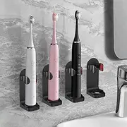 Toothbrush Holder 4Pack Bathroom Accessories Electric Toothbrush Holder,Adjustable Size Toothpaste Dispenser Organiser for Adult Kids Toothbrush (Black)