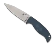 Spyderco Knives Enuff 2 Fixed Blade Knife FB31SBL2K390 Blue FRN Serrated K390