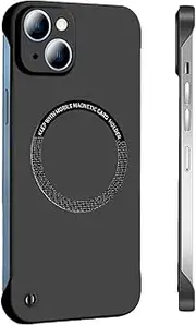 RUNGOS for iPhone 15 Case MagSafe (Bare Metal Feel) [Rapid Heat Dissipation] [Strong Magnetic] Slim Borderless Case for iPhone 15 Phone Case, 15 MagSafe Cover 6.1 Inch 5G 2023, Magnetic Case Black