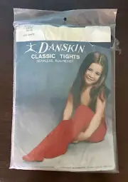 VTG DANSKIN Girl's L 12-14 Classic Nylon Tights Dancer Off White NOS NIP NEW