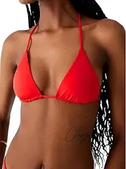 [CHANGEZOE] Bikini Tops for Women Bathing Suit Tops Sexy Rave Black Triangle Bikini Top