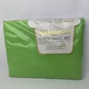 Green Full Springmaid Marvelaire No Iron Double Fitted Sheet Vintage New Sealed