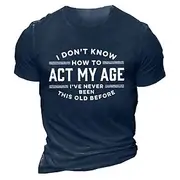 Men's Letter Graphic Prints T Shirt Graphic Tee Funny T Shirts Slogan T Shirts Retro Shirts Short Sleeve T shirt 3D Print Crew Neck Shirt Vintage Sports Fashio