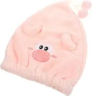 Beaupretty Cute Cartoon Hair Drying Towel Cap for Women Girls Absorbent Coral Fleece Shower Cap Quick Dry Hair Wrap for Bathing Showers