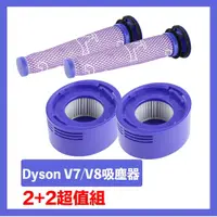 在飛比找momo購物網優惠-【Dyson】V7/V8吸塵器前置+HEPA後置濾芯 副廠配