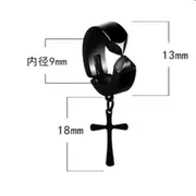 6PC Fashion Rock Style Hypoallergenic Cross Shaped Titanium Steel Ear Clip Accessories Section 4 black six-pointed star