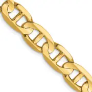 24 Inch 14K 7mm Concave Anchor Chain