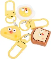 [CONGARTENO] Snackthemed Keychains 3pcs Set Egg Cheese Toast Unique Designs for Backpacks Wallets Office