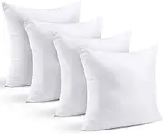 NY Threads Throw Pillows Insert (Pack of 4, White) - 45 x 45 cm Bed and Couch Pillows - Indoor Decorative Pillows