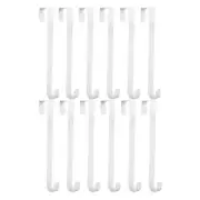 White Wreath Over The Door Hanger Hooks 12-Inch Metal Hangers - Lot of 12