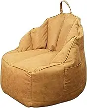 UYSOFRCV Premium Waterproof Bean Bag Cover, Without Filler Lazy Lounger High Back Bean Bag Chair with Handle with Side Pockets for Adults and Kids,Yellow