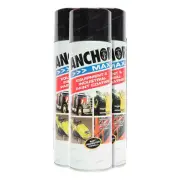 3 Packets of Anchor Max Gloss Black Aerosol Paint 400 Gram Fast Drying